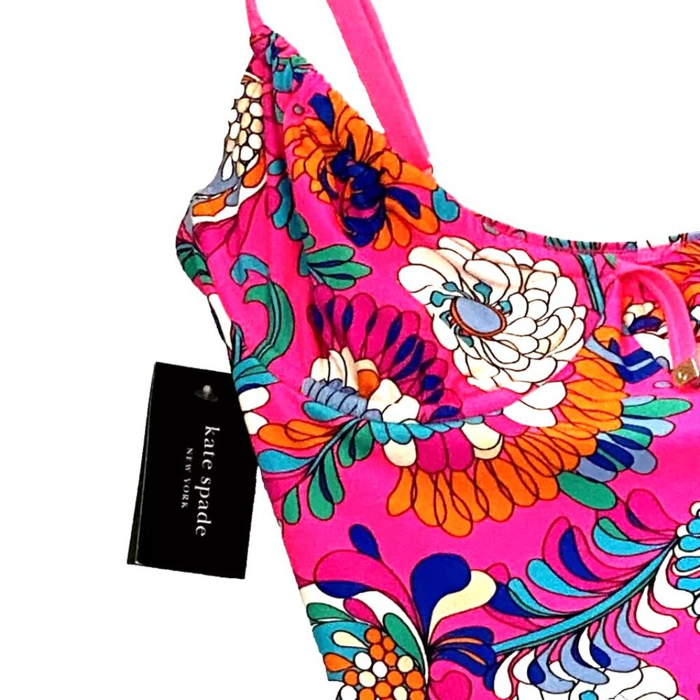 SOLD Kate Spade Swim Suit Beautiful Tropical Floral Radiant Pink Womens S - Picture 5 of 9